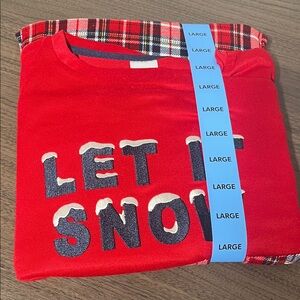 Christmas pjs women’s large Red 'Let It Snow' Pajama Set NEW